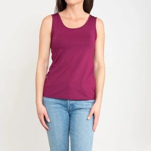 Slinky Brand Women's Dark Fuchsia Tank Top, Size Medium, Scoop Neck